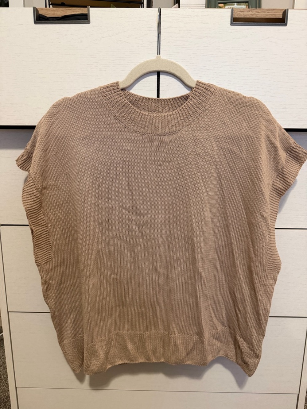 Cream Ribbed Knit Tank Top - Picture 3 of 4